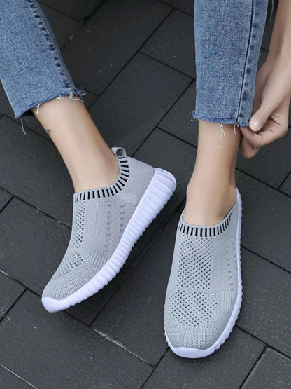 Breathable Mesh Round Toe Slip-Ons