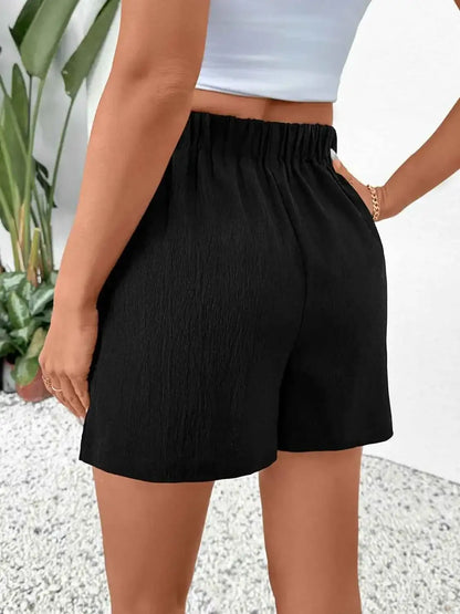 Women’s Pleated Shorts with Pockets – Casual High-Waist Flowy Summer Shorts