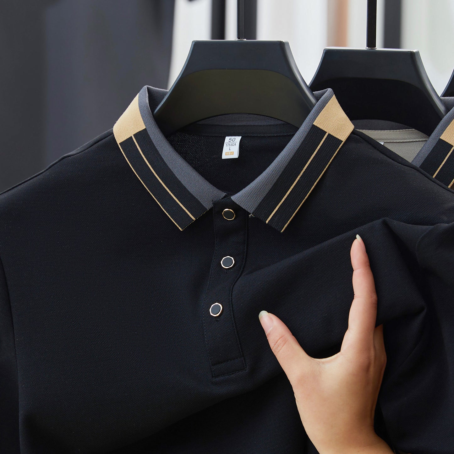 Stonehenge Textures Breathable Cotton Polo Shirt Luxury Reverse Collar Summer Top