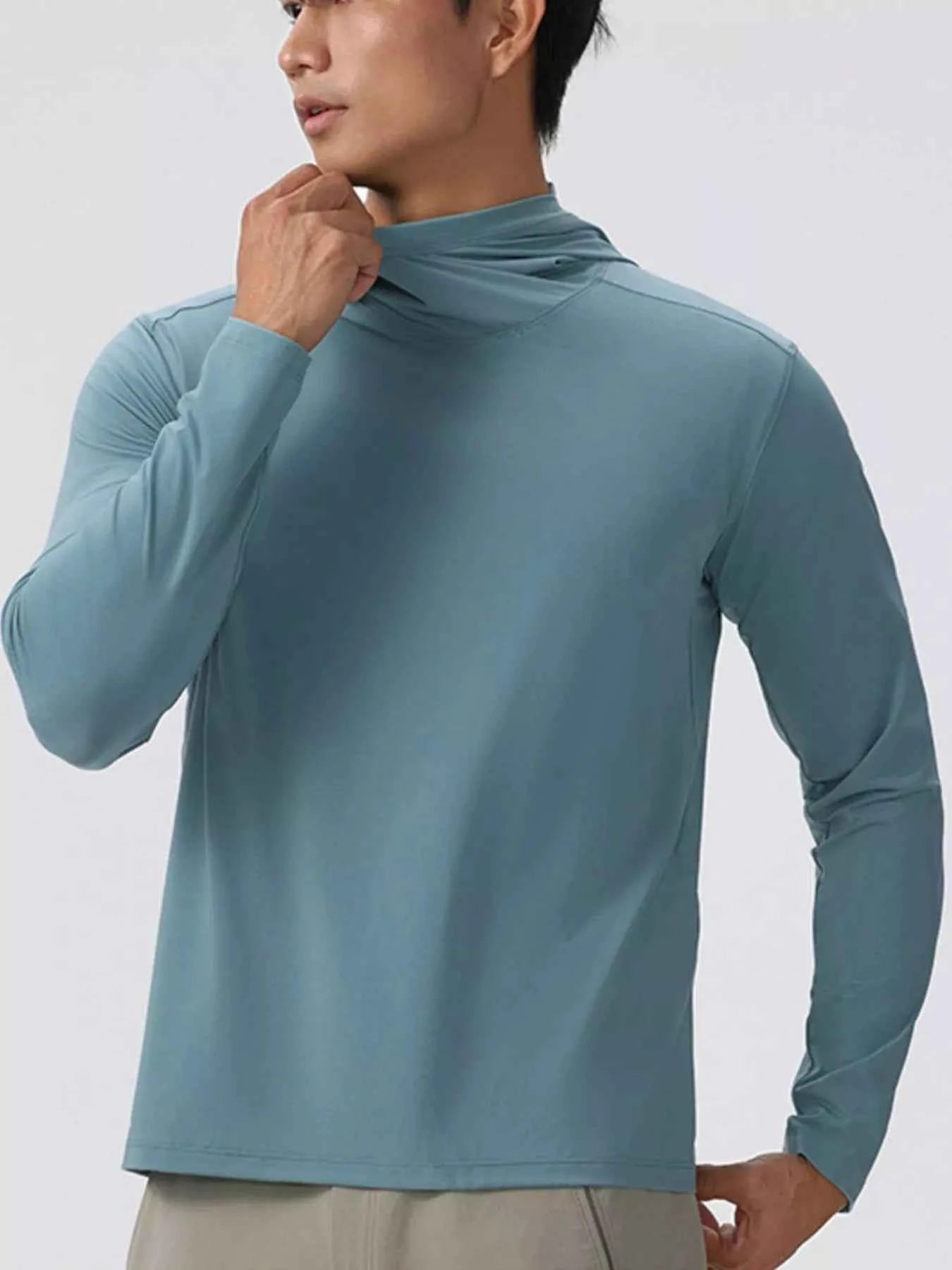Men's Solid Color Long Sleeve Hoodie
