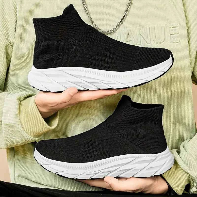 Stonehenge Men's Lightweight Knit Running Shoes - Breathable Slip-On Sneakers for Walking and Training