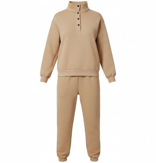 Half Snap Turtleneck Top and Pants Active Set