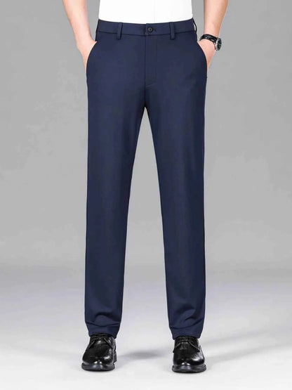 Men’s Loose Fit Dress Pants – Casual Business Trousers with Pockets