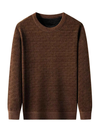 Men's Plus Size Round Neck Long Sleeve Knit Top