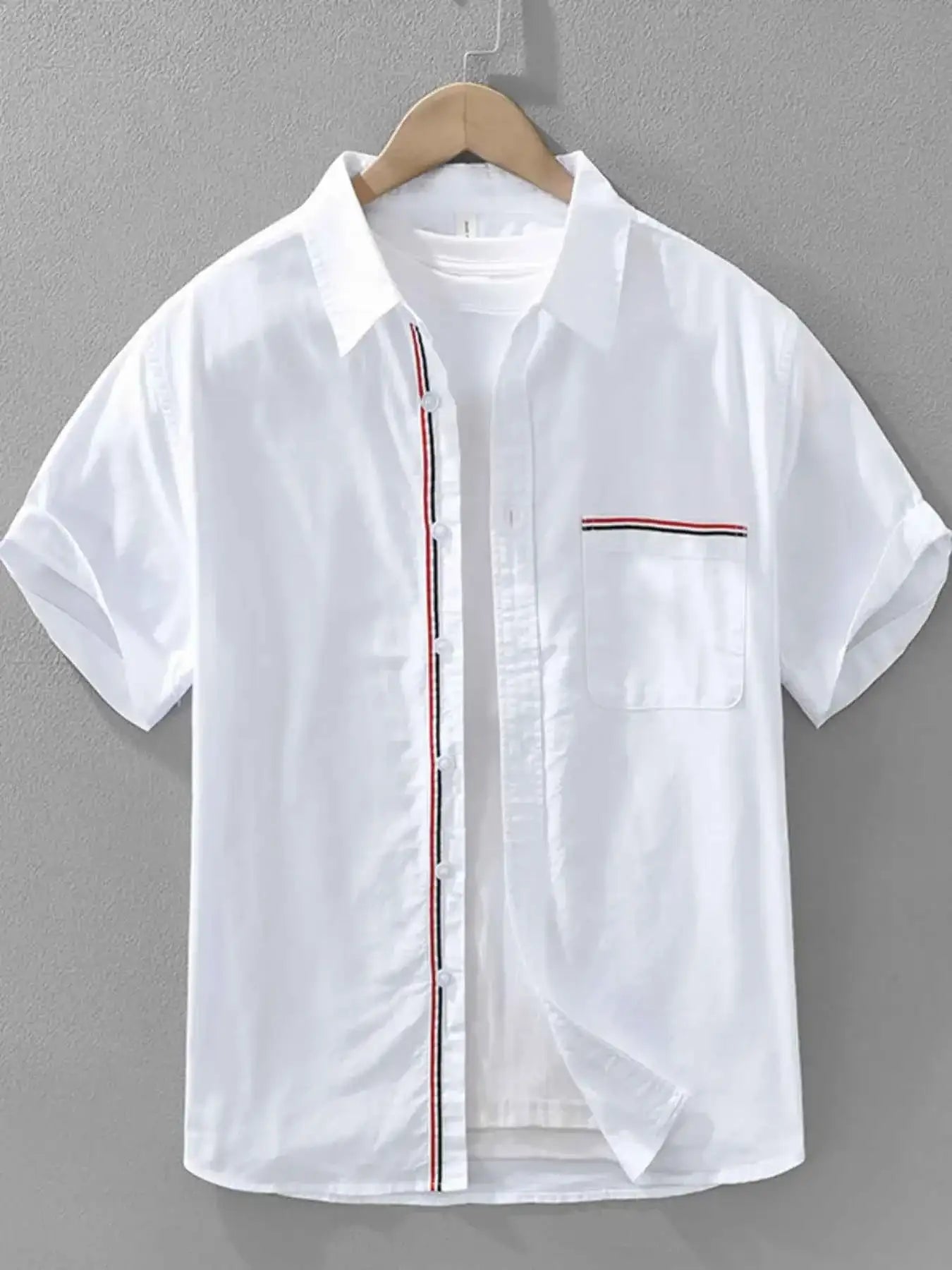 Men’s Plus Size Cotton Button Up Short Sleeve Shirt – Casual Summer Pocketed Top