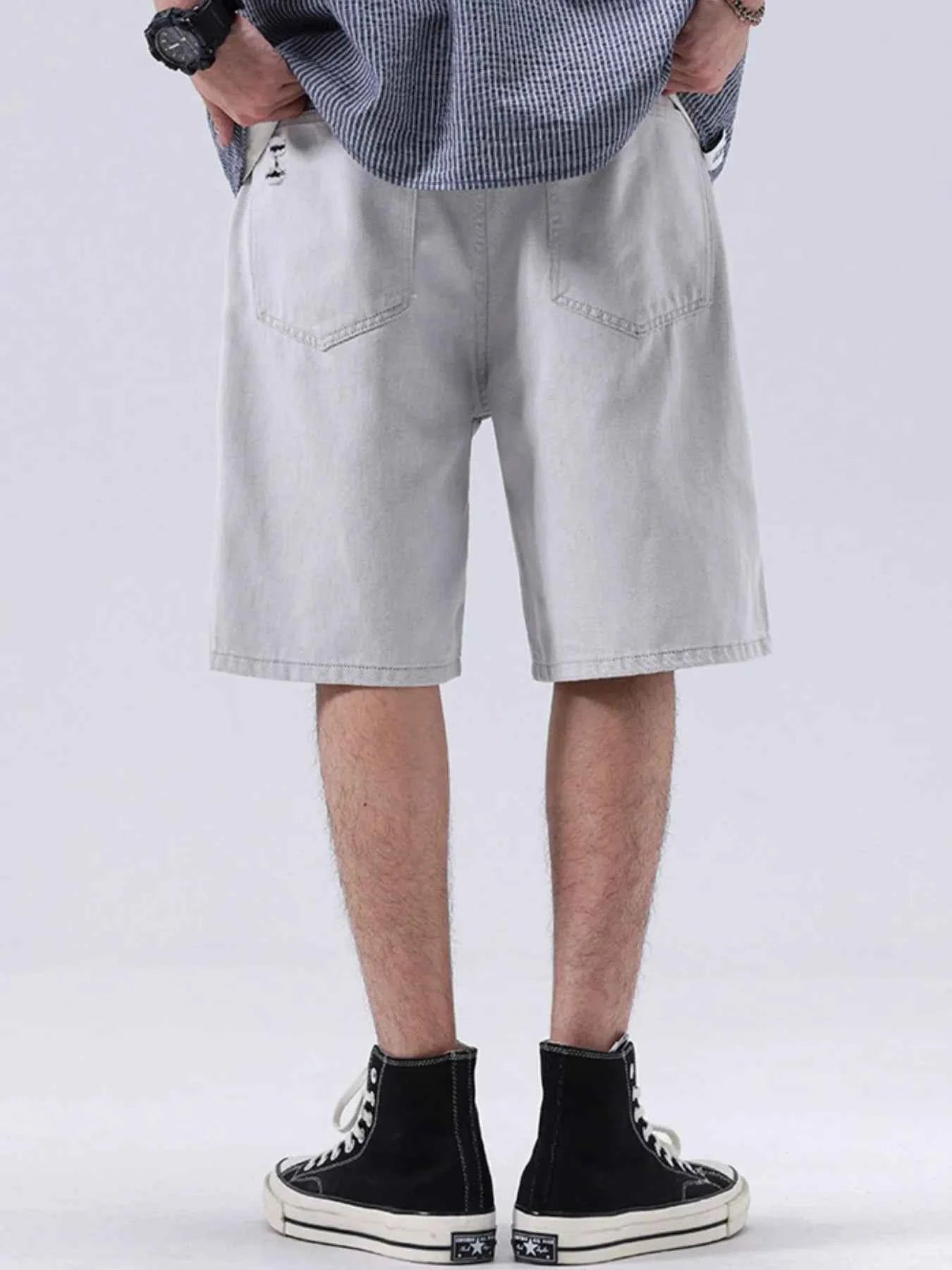 Men's Distressed Loose Fit Denim Shorts