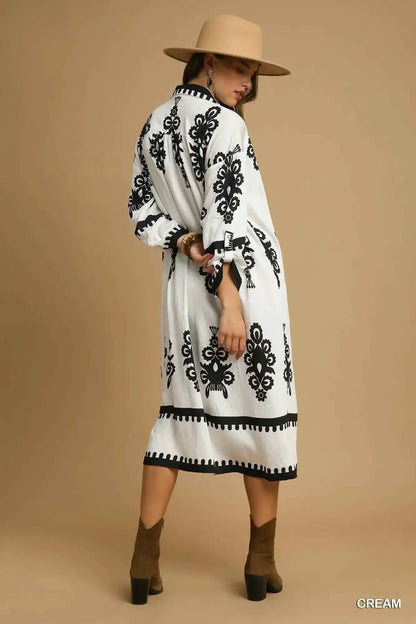 Stonehenge Textures Button Abstract Print stylish versatile Midi Dress