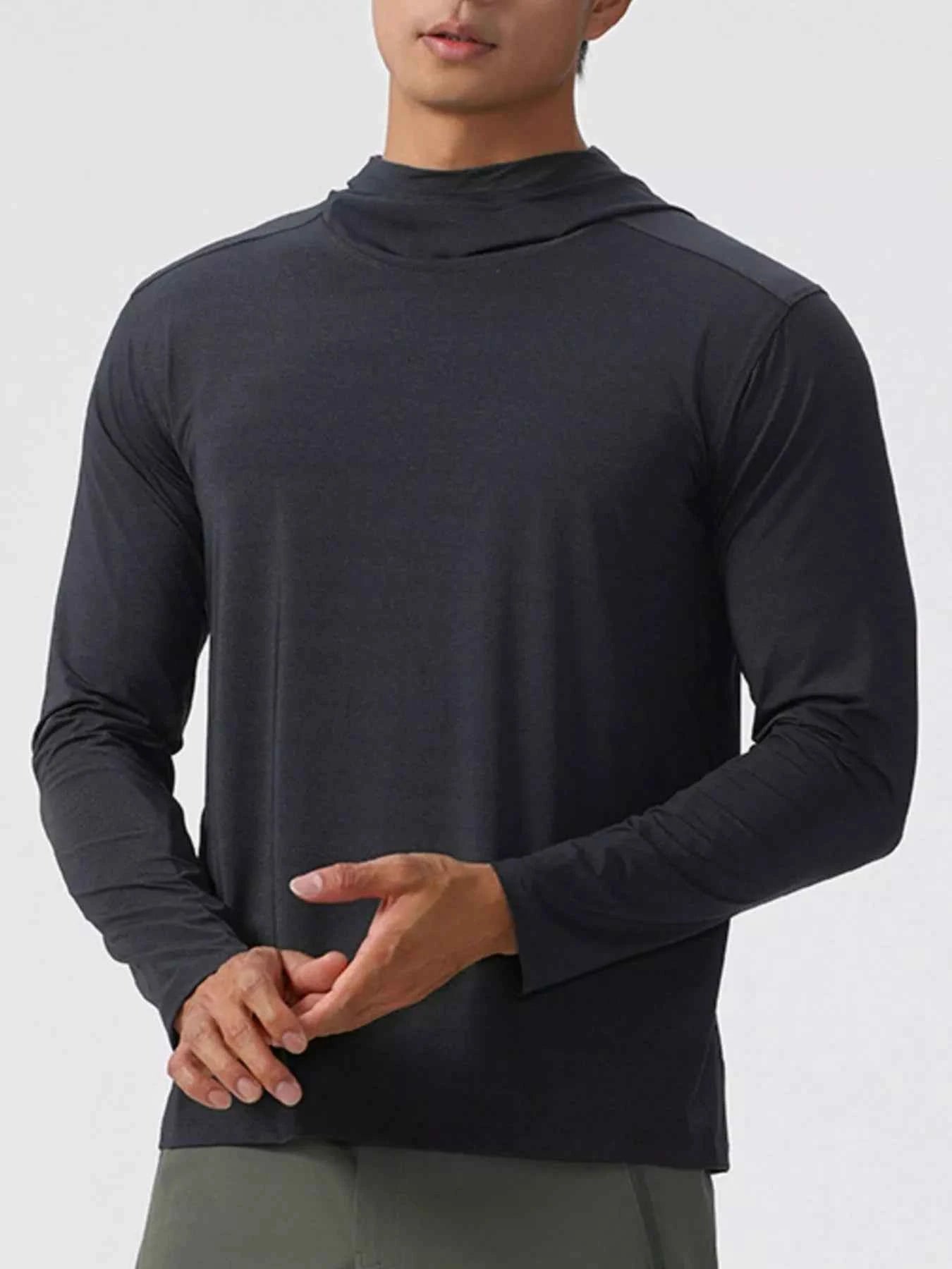 Men's Solid Color Long Sleeve Hoodie