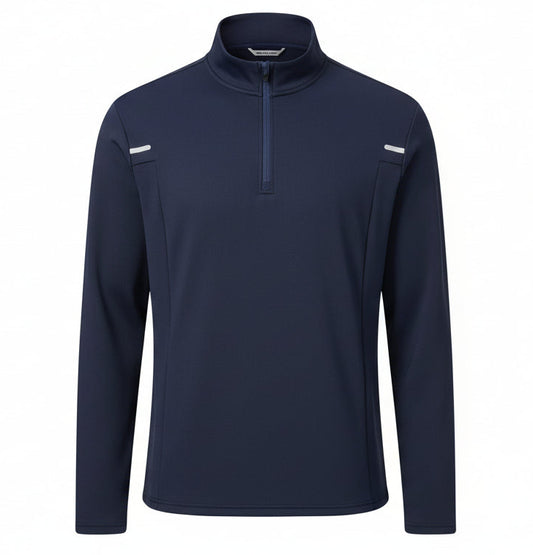 Men's Plus Size Half-Zip Long Sleeve Top