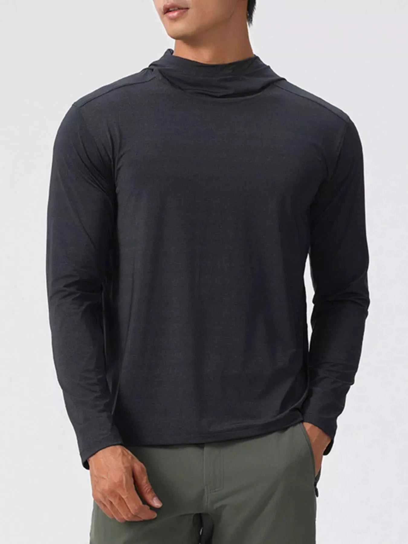 Men's Solid Color Long Sleeve Hoodie