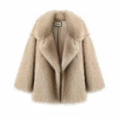 Oversized Gradient Faux Fur Coat – Luxury Winter Statement Outerwear