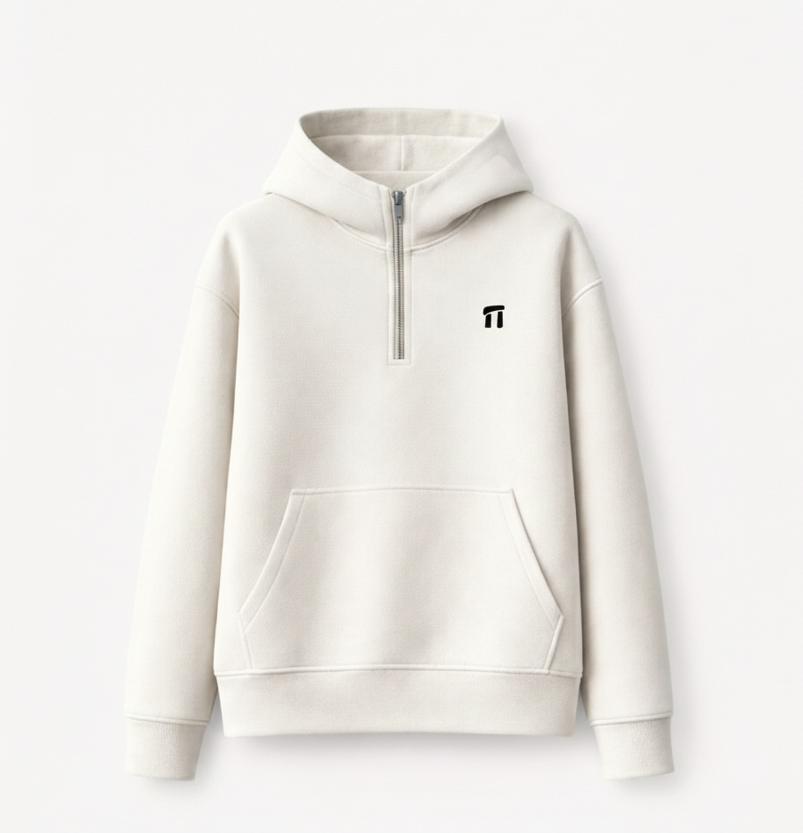 Stonehenge Textures™ Half-Zip Hoodie — Off-White