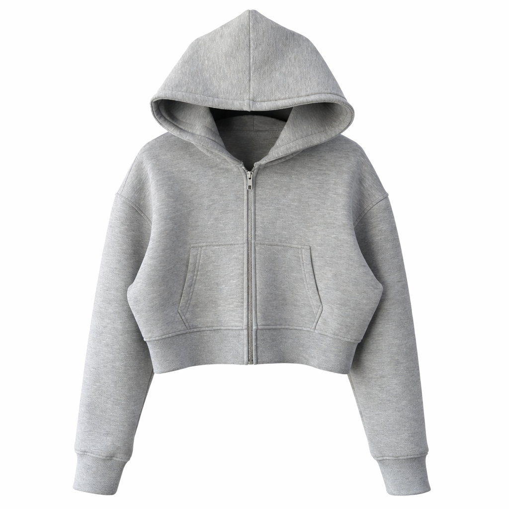 Cropped Zip Hoodie — Signature Edition