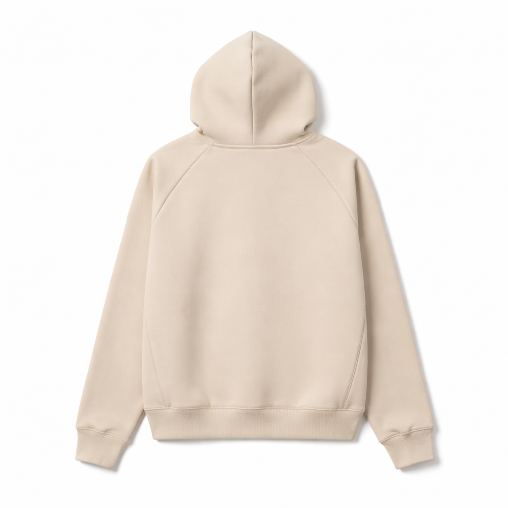 Beige hoodie on a white background