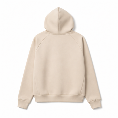 Beige hoodie on a white background