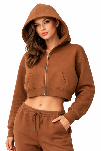 Cropped Zip Hoodie — Signature Edition