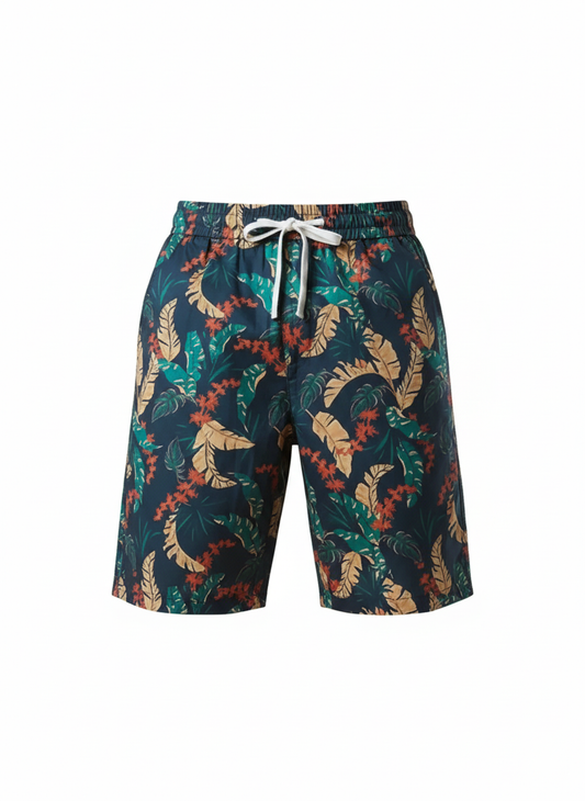 Men's Plus Size Shorts - Drawstring Printed Loose Fit for Stylish Comfort