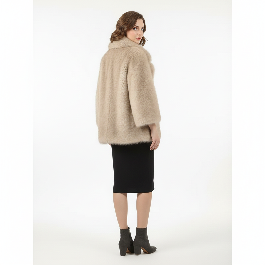 Oversized Gradient Faux Fur Coat – Luxury Winter Statement Outerwear