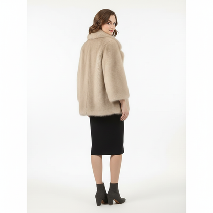 Oversized Gradient Faux Fur Coat – Luxury Winter Statement Outerwear