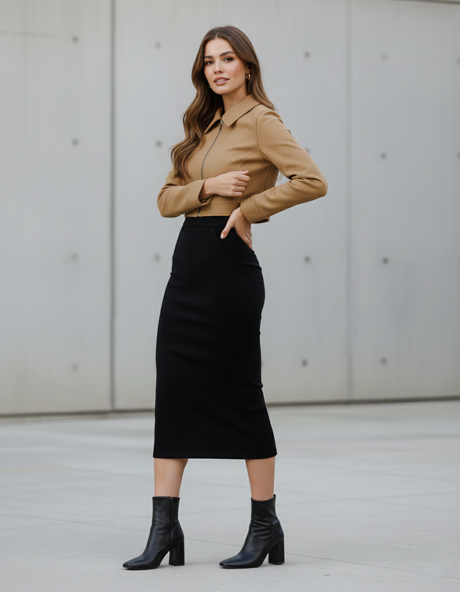 Stonehenge Textures™ Cropped Zip Jacket