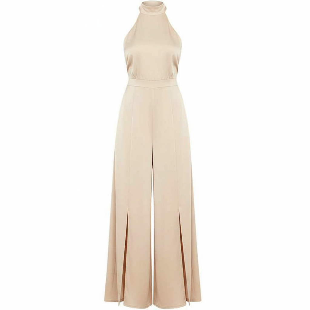 One-Piece Off-the-Shoulder Jumpsuit for Modern Minimalism and Retro Flair