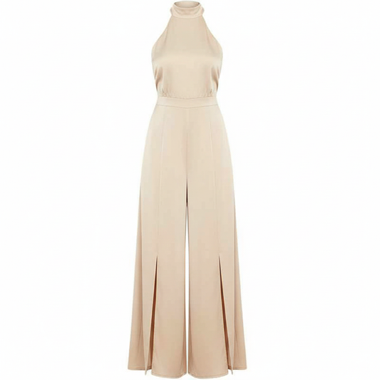 One-Piece Off-the-Shoulder Jumpsuit for Modern Minimalism and Retro Flair