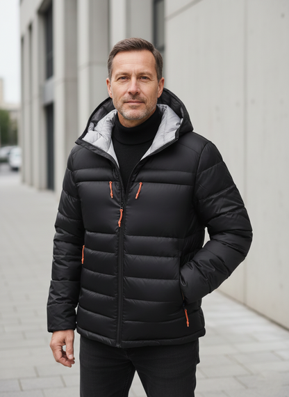 Men’s Plus Size Hooded Puffer Jacket – Lightweight Insulated Winter Coat