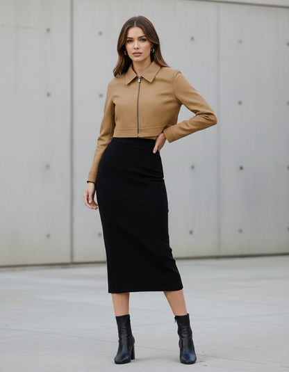 Stonehenge Textures™ Cropped Zip Jacket