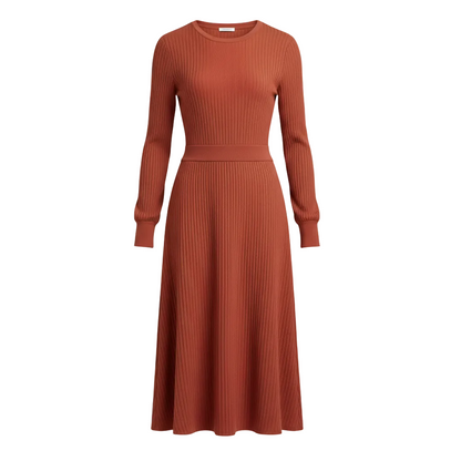 Ribbed Sweater Dress Long Sleeve Dress for Effortless Style