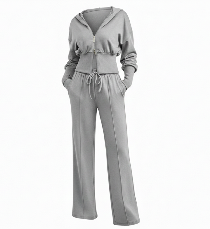 Women's Dropped Shoulder Hoodie & Drawstring Pants Set Casual Loungewear