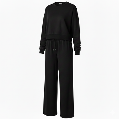 Double Take Full Size Textured Long Sleeve Top and Drawstring Pants Set
