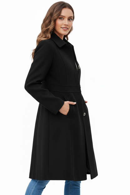 Stonehenge Textures Structured Wool-Blend Button-Down Coat