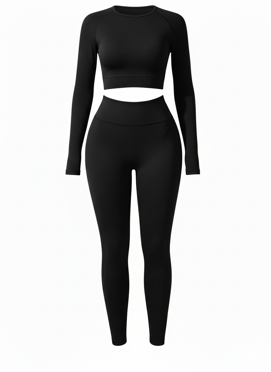 Stonehenge Textures Lace-Up Back Round Neck Top and Leggings Active Set