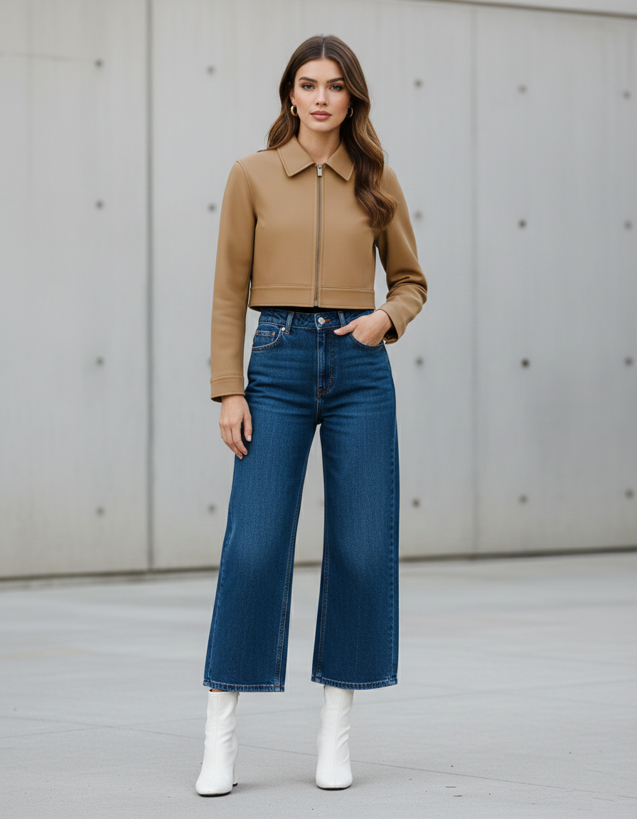 Stonehenge Textures™ Cropped Zip Jacket