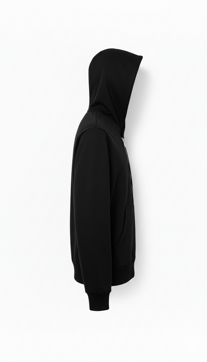 Stonehenge Textures Luxury Black Zip Hoodie Premium Designer Streetwear for Men & Women