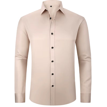 Stonehenge Texture Men's Slim-Fit Stretch Dress Shirt – Long Sleeve Formal & Casual Wear - Stonehenge Texture