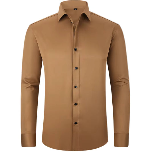 Stonehenge Texture Men's Slim-Fit Stretch Dress Shirt – Long Sleeve Formal & Casual Wear - Stonehenge Texture