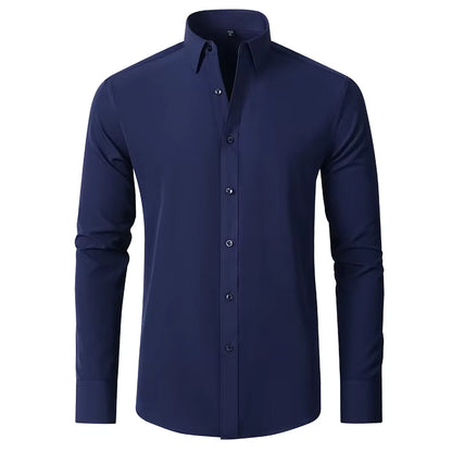 Stonehenge Texture Men's Slim-Fit Stretch Dress Shirt – Long Sleeve Formal & Casual Wear - Stonehenge Texture