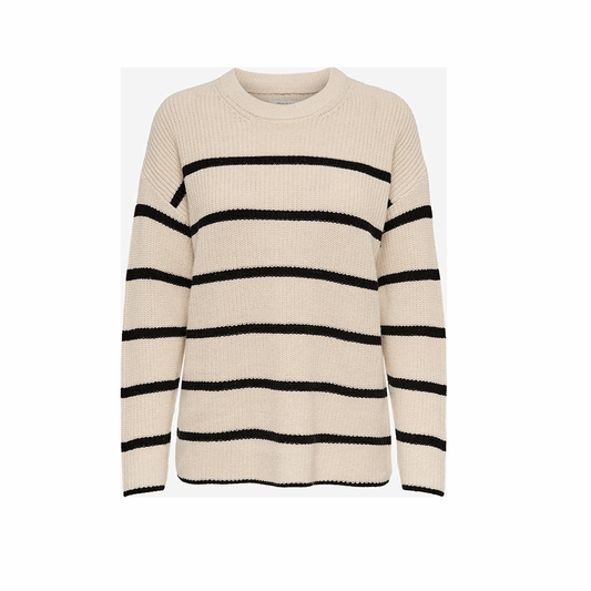 Stonehenge Textures Biege Toned Crew Neck Sweater for Women Casual Comfort Meets Elevated Style