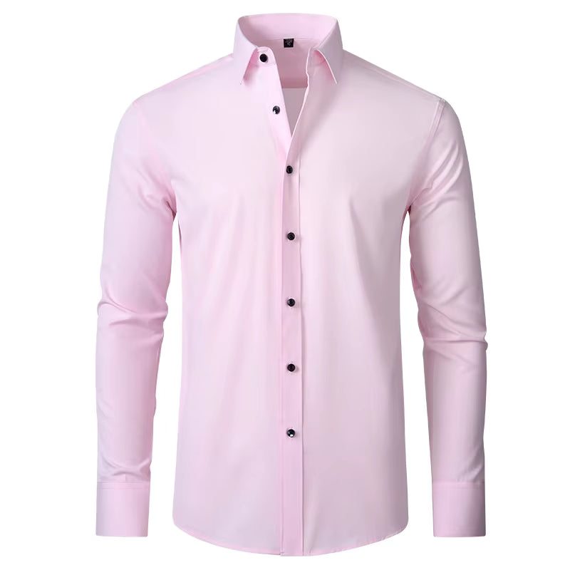 Stonehenge Texture Men's Slim-Fit Stretch Dress Shirt – Long Sleeve Formal & Casual Wear - Stonehenge Texture