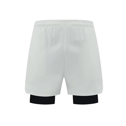 Stonehenge Texture Men’s 2-in-1 Fitness Shorts Quick Dry Breathable With Built-In Compression Layer - Stonehenge Texture