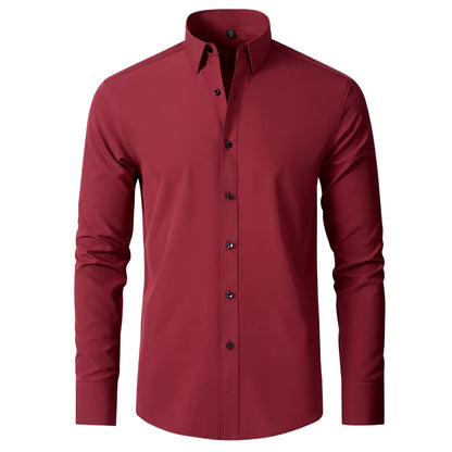 Stonehenge Texture Men's Slim-Fit Stretch Dress Shirt – Long Sleeve Formal & Casual Wear - Stonehenge Texture