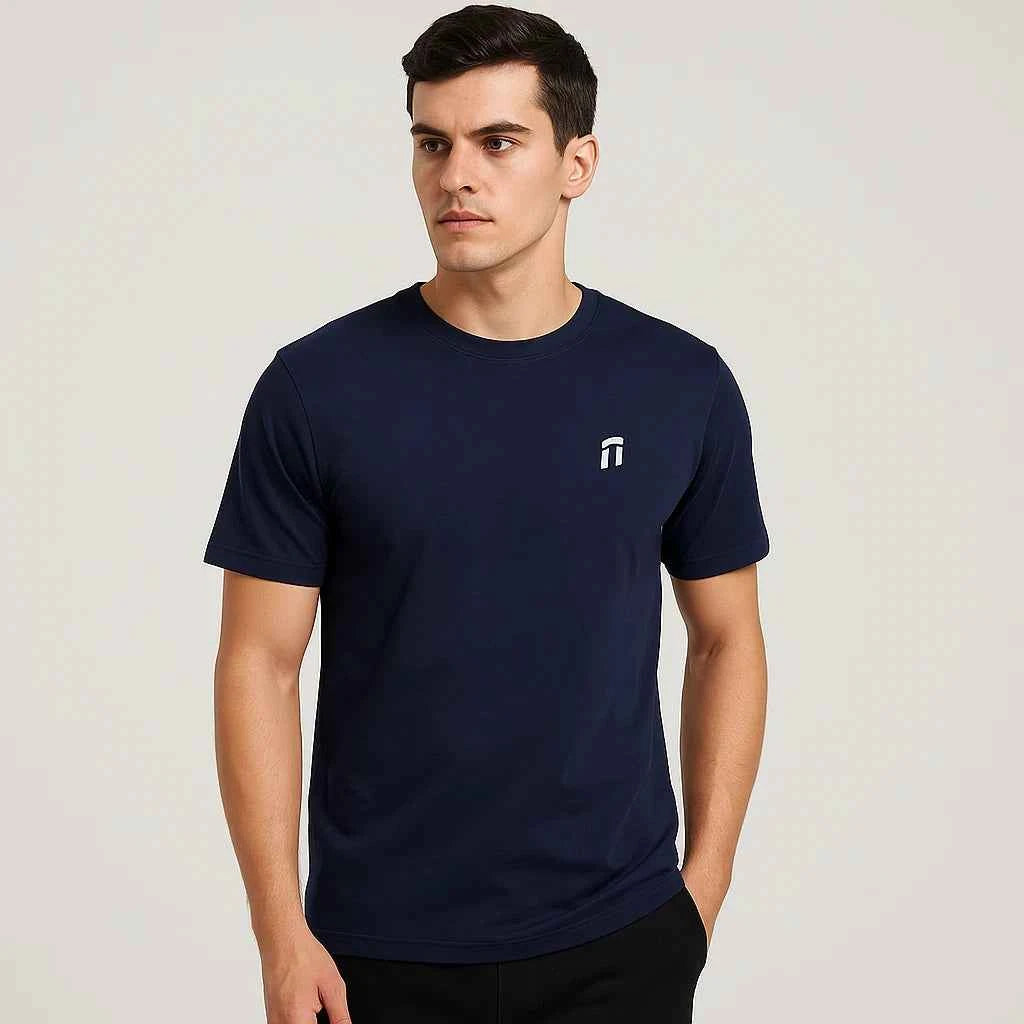 Stonehenge Textures 100% Cotton Short Sleeves T Shirt with Embroidered Logo