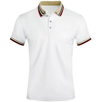 Stonehenge Textures Breathable Cotton Polo Shirt – Luxury Reverse Collar Summer Top