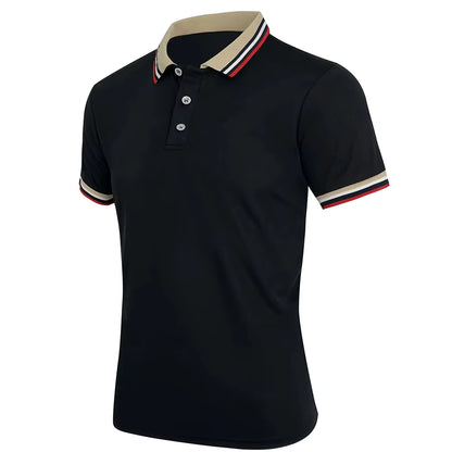 Stonehenge Textures Breathable Cotton Polo Shirt – Luxury Reverse Collar Summer Top