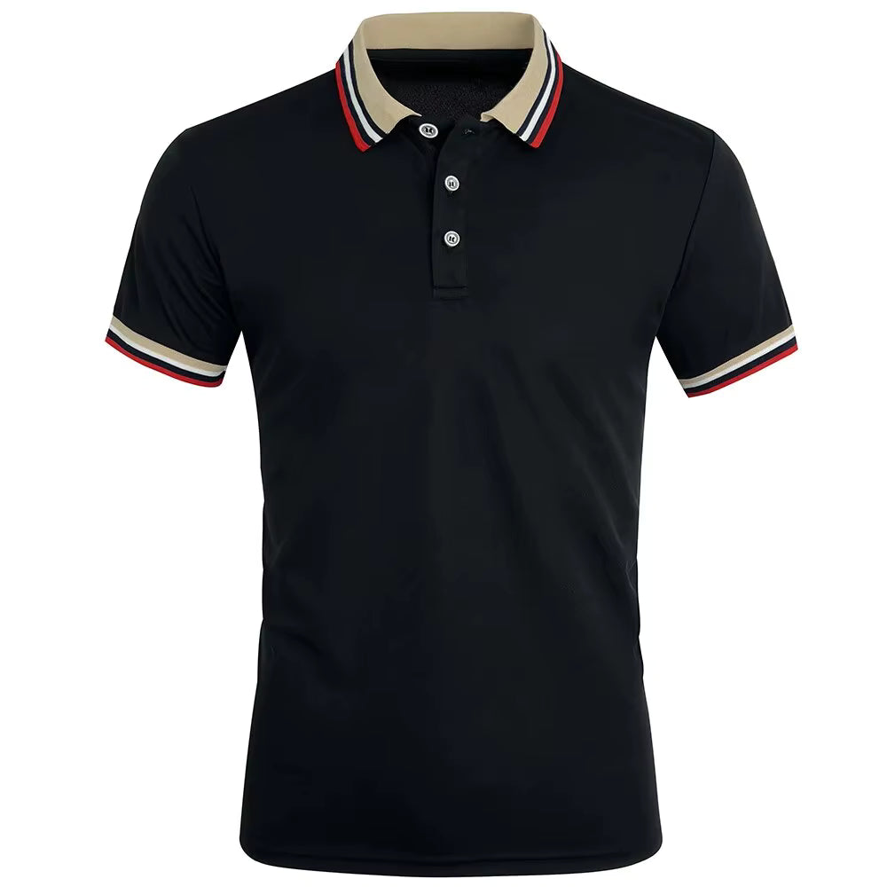 Stonehenge Textures Breathable Cotton Polo Shirt – Luxury Reverse Collar Summer Top