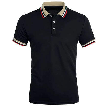 Stonehenge Textures Breathable Cotton Polo Shirt – Luxury Reverse Collar Summer Top