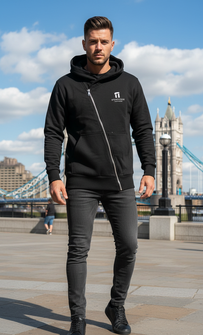 The Stonehenge Black Hoodie - Organic Cotton Luxury Streetwear