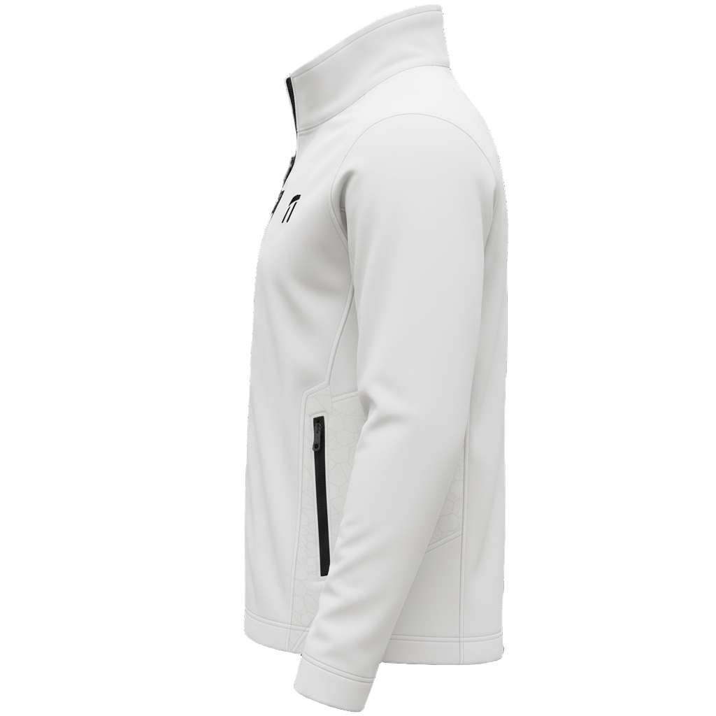 Stonehenge Textures White Softshell Jacket Luxury Athleisure Urban Explorer Waterproof, Windproof, Premium Performance Wear