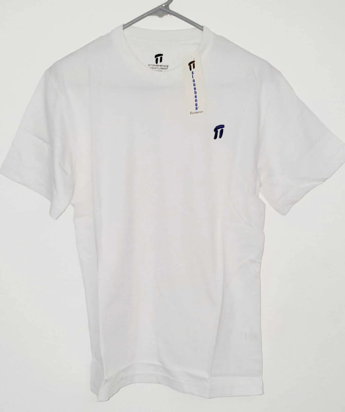 Stonehenge Textures 100% Cotton Short Sleeves T Shirt with Embroidered Logo Stonehenge Texture